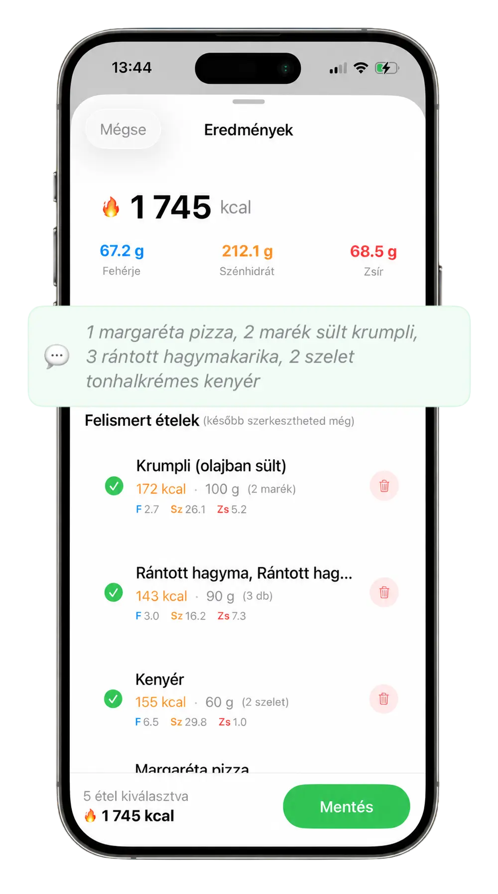 Csili app - Napi áttekintés